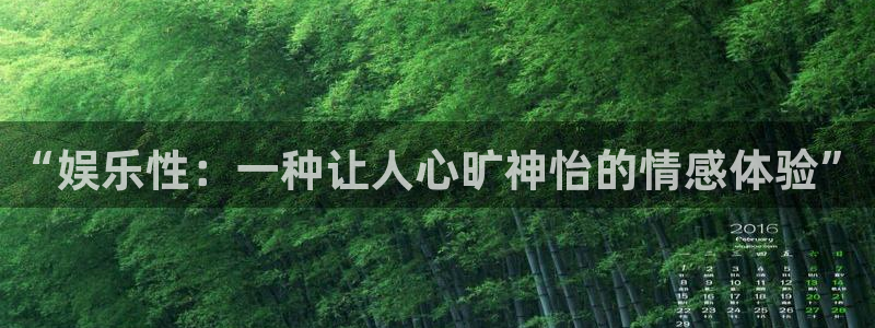 焦点娱乐平台登录入口：“娱乐性：一种让人心旷神怡的情感体验”